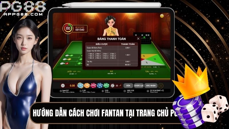 Hướng dẫn cách chơi Fantan tại trang chủ PG88